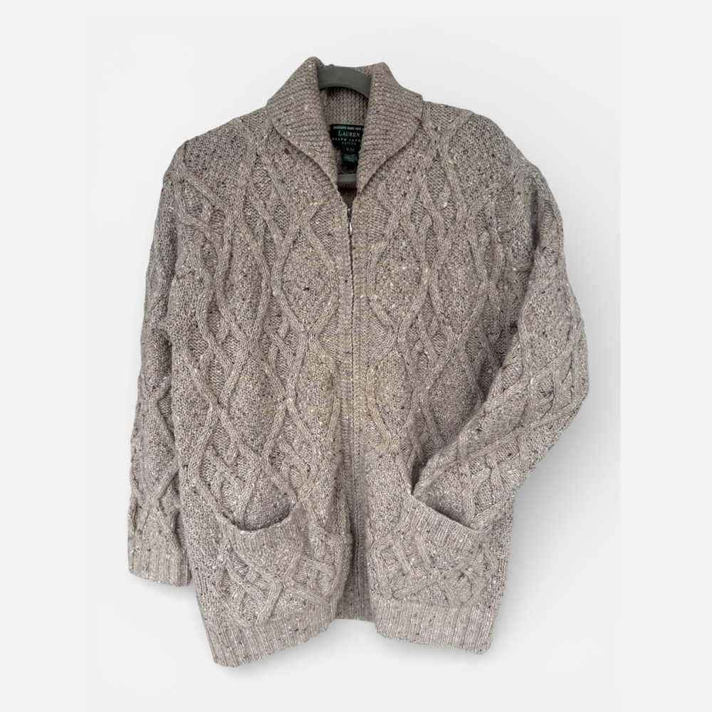 Lauren Ralph Lauren Men’s Cable Knit Zip Cardigan Sweater Jacket Medium